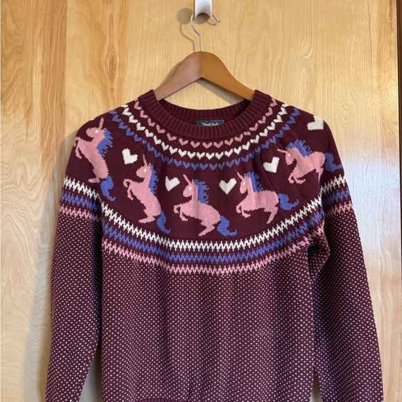 Modcloth Unicorn Fair Isle Sweater - Picture 2 of 7
